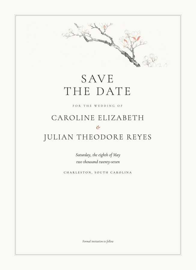 Save the date, 5 by 7 inches
