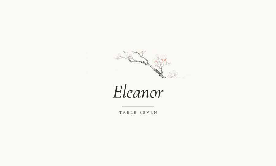 Place card, 3.5 by 2 inches